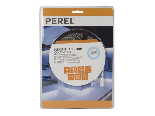 5 meter IP61 LED strip - Koud wit - Complete set - Inkortbaar 5 meter IP61 LED strip - Koud wit - Complete set - Inkortbaar
